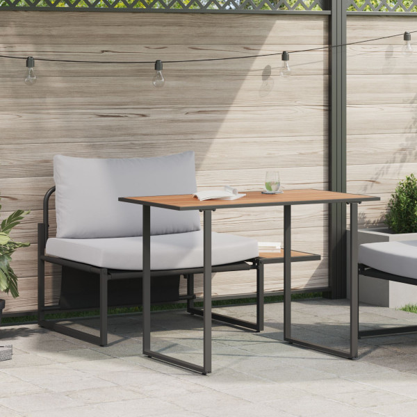 Conjunto de Comedor de Jardín de 2 Piezas con Asiento Individual y Cojines Gris Claro D