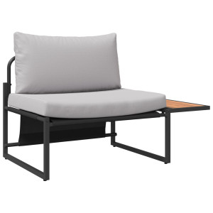 Conjunto de Comedor de Jardín de 2 Piezas con Asiento Individual y Cojines Gris Claro H