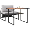 Conjunto de Comedor de Jardín de 2 Piezas con Asiento Individual y Cojines Gris Claro 3