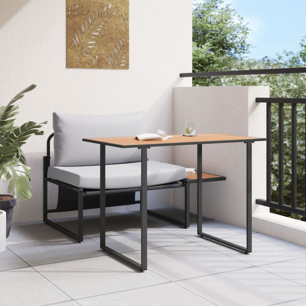 Conjunto de Comedor de Jardín de 2 Piezas con Asiento Individual y Cojines Gris Claro M 4