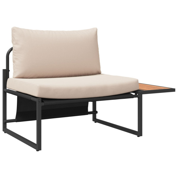 Conjunto de Jantar de Jardim com 2 Peças Cadeira Individual com Almofadas em Taupe M 2