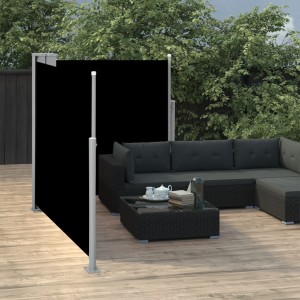Toldo lateral retráctil negro 100x600 cm H