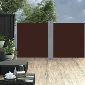 Toldo lateral retráctil marrón 120x600 cm H