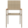 Sillas de jardín apilables  con cojines. 2 piezas. Beige. Ratán 5