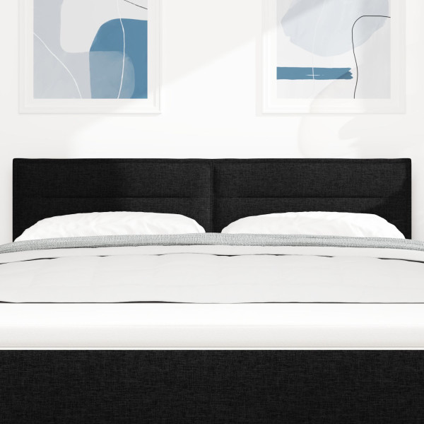 Cabeceira  Design Linhas Preto 140 cm Tecido M 3