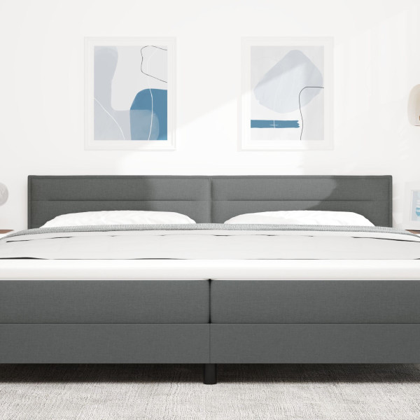 Cabeceira  Design Linhas Cinza Escuro 200 cm Tecido M 3