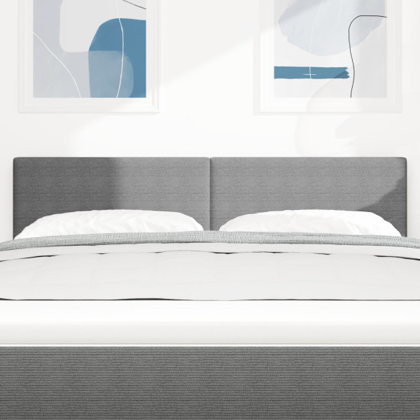 Cabeceira  Design Simples Cinza Claro 160 cm Tecido de Veludo M 3