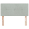Cabecero  con botones acolchados Gris Claro de 90 cm en terciopelo 4