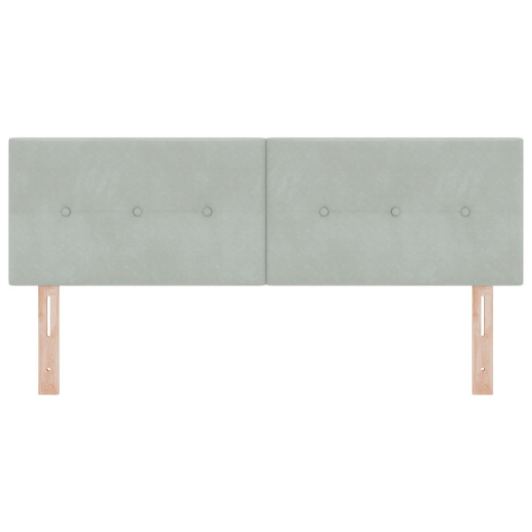 Cabeceira  Botão Estofada Cinza Claro 140 cm Veludo M 5