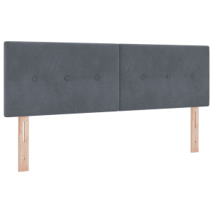 cabecera  con botones acolchados gris oscuro 140 cm de terciopelo H