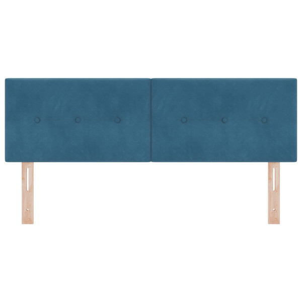 Cabecero de  acolchado con botones azul oscuro 140 cm de terciopelo M 5