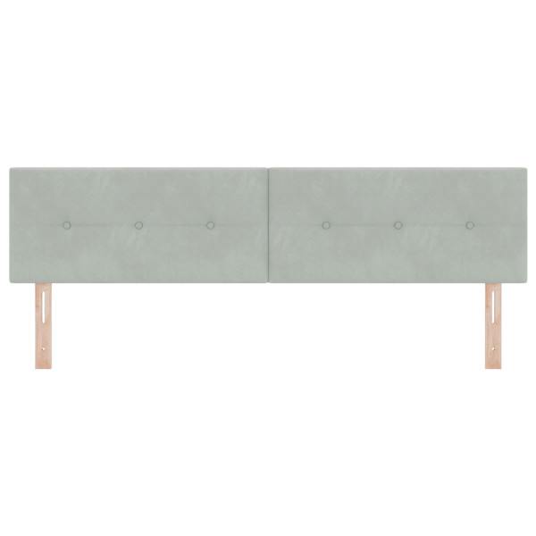 Cabecero tapizado gris claro de 180 cm en terciopelo M 5