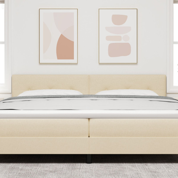 Cabecero  Acolchado en Botones Crema 200 cm Tela M 3