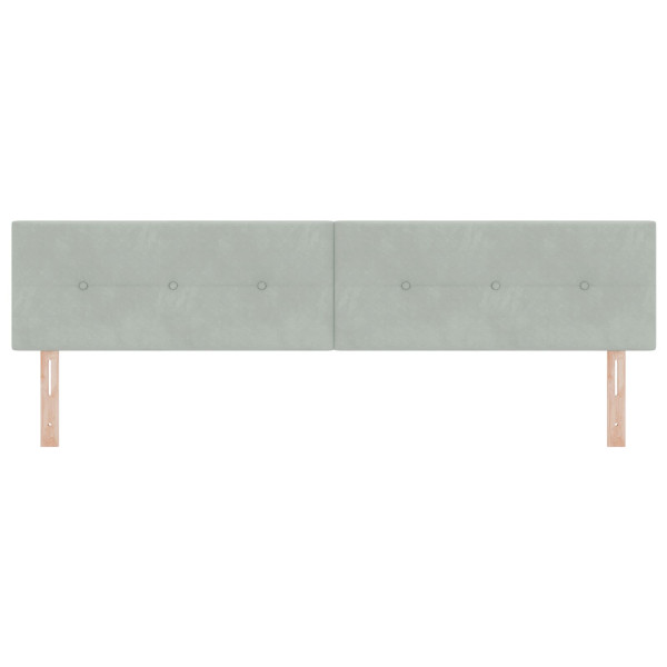 Cabecera VidaXL Acolchada Gris Claro de 200 cm en Terciopelo M 2