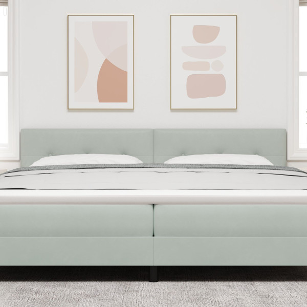 Cabecera VidaXL Acolchada Gris Claro de 200 cm en Terciopelo M 3