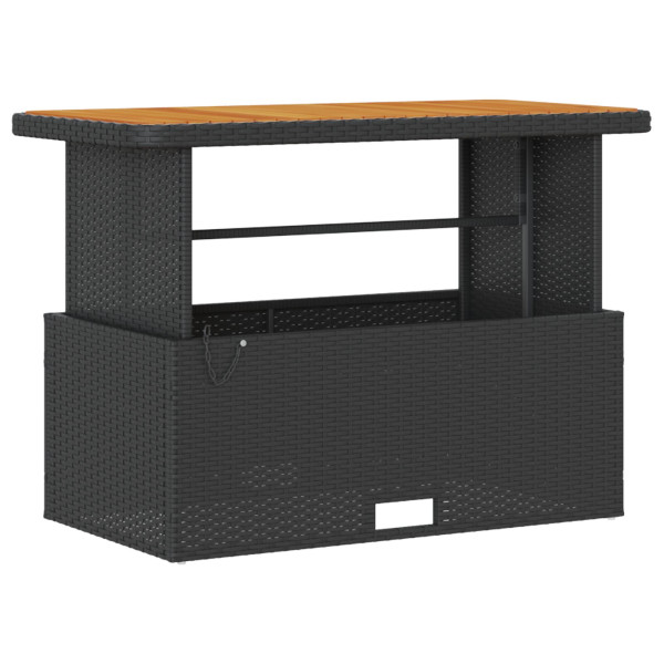 Conjunto de Jantar para Jardim de 4 Peças com Almofadas Preto Rattan de Polietileno Acácia M 5