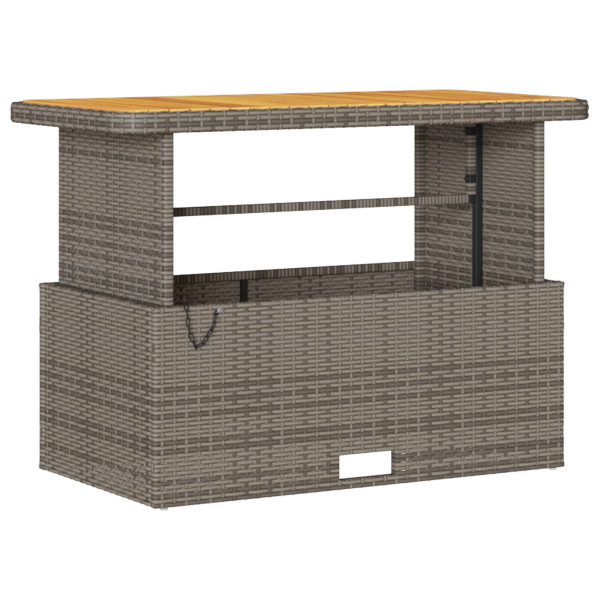 Conjunto de Jantar para Jardim de 4 Peças com Almofadas Cinza em Rattan Poliéster e Acácia M 5