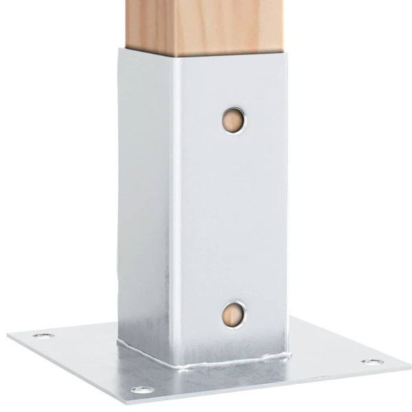 Bases de poste quadradas 12 pcs prata 71x71 mm aço galvanizado M 4