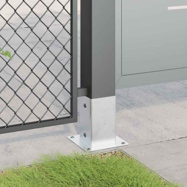 Bases de poste quadradas 12 pcs prata 91x91 mm aço galvanizado M 5