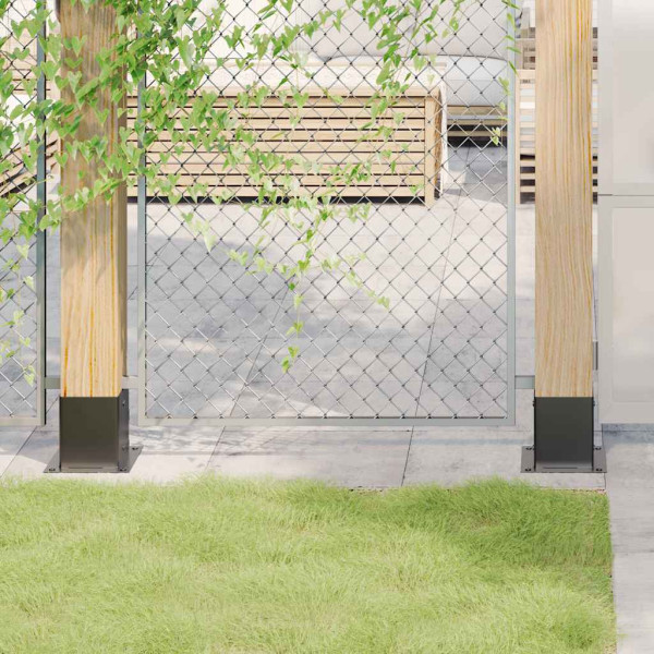 Bases para postes cuadradas 4 uds. Antracita 121x121 mm D