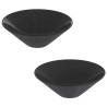 Lavatórios 2 pcs Ø42x14 cm cerâmica Preto Brilhante 2