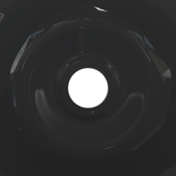 Lavabos 2 uds negro brillo Ø42x14 cm cerámica M 5