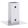 Bases de poste quadradas 4 pcs prata 71x71 mm aço galvanizado 3