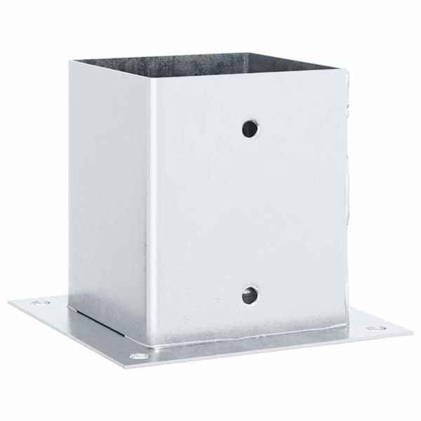 Bases para postes cuadradas 4 uds. Plata 101x101 mm M 3