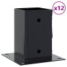 Bases para postes cuadradas 12 uds. Antracita 81x81 mm 2