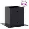 Bases para postes cuadradas 12 uds. Antracita 101x101 mm 2