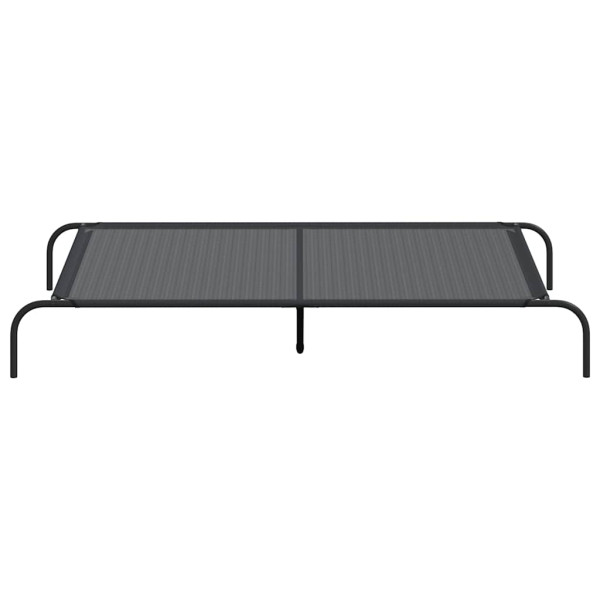 Cama para cães elevada 150x90x20 cm Textilene e aço preto M 4