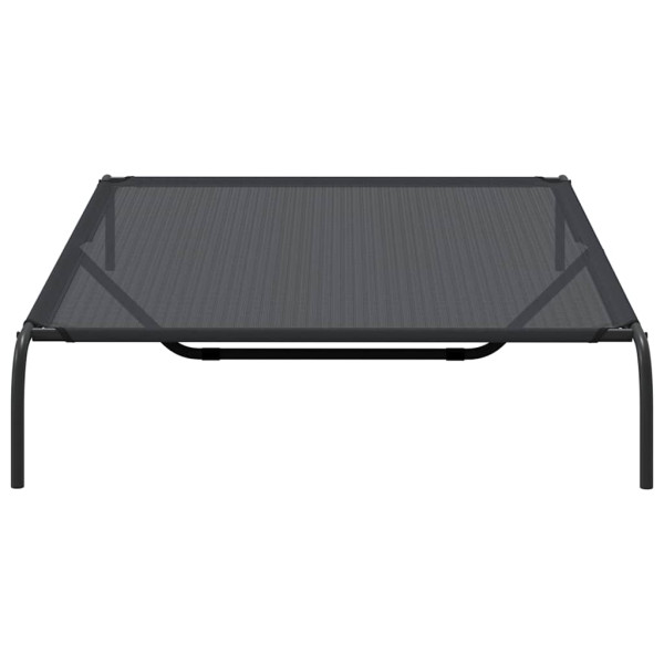Cama para cães elevada 150x90x20 cm Textilene e aço preto M 5