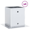 Bases para postes cuadradas 4 uds. Plata 121x121 mm 2