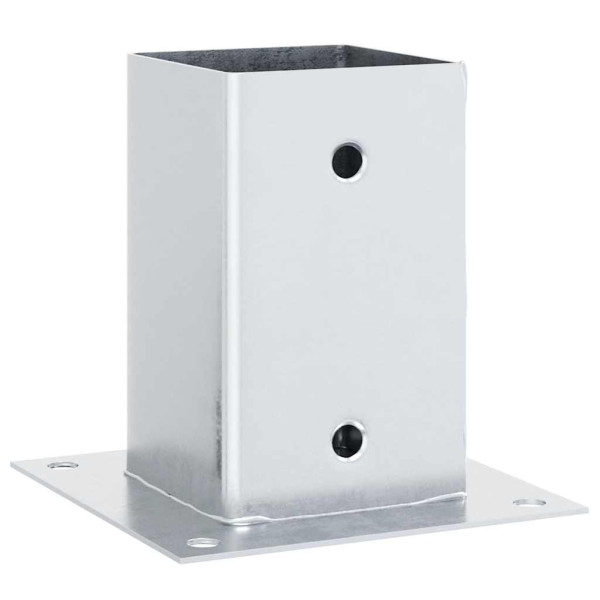 Bases de poste quadradas 12 pcs prata 81x81 mm aço galvanizado M 3