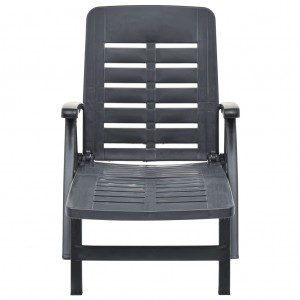 Tumbona plegable de plástico gris antracita H