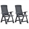 Cadeiras de jardim reclináveis 2 pcs plástico antracite 1