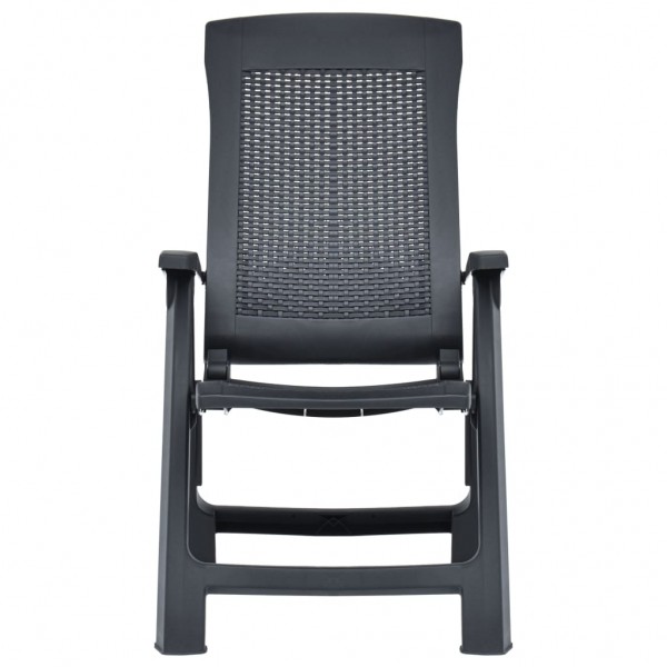 Cadeiras de jardim reclináveis 2 pcs plástico antracite M 3