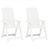 Cadeiras de jardim reclináveis 2 pcs plástico branco 1
