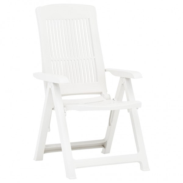 Cadeiras de jardim reclináveis 2 pcs plástico branco M 2