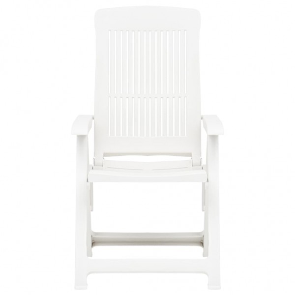 Cadeiras de jardim reclináveis 2 pcs plástico branco M 3