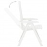 Cadeiras de jardim reclináveis 2 pcs plástico branco 5