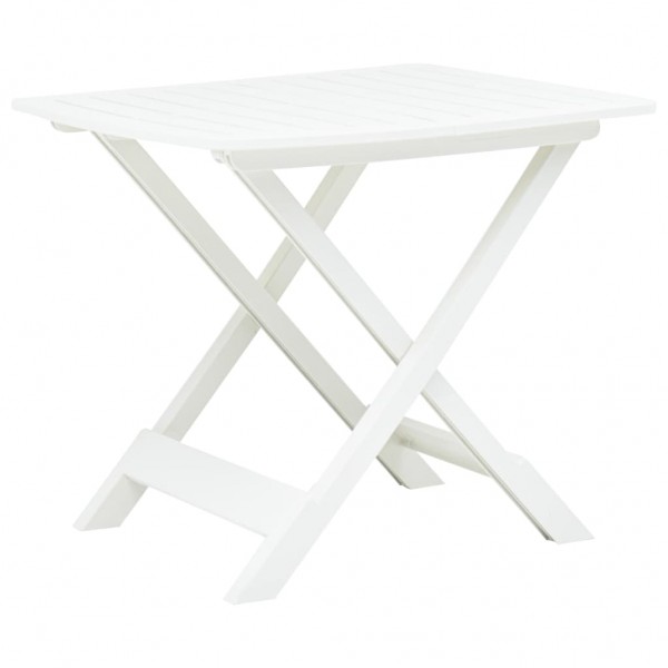 Mesa de jardín plegable de plástico blanco 79x72x70 cm D