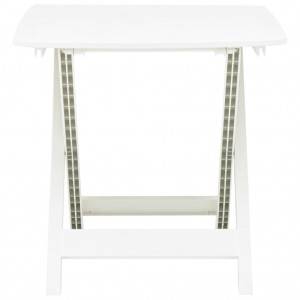 Mesa de jardín plegable de plástico blanco 79x72x70 cm H