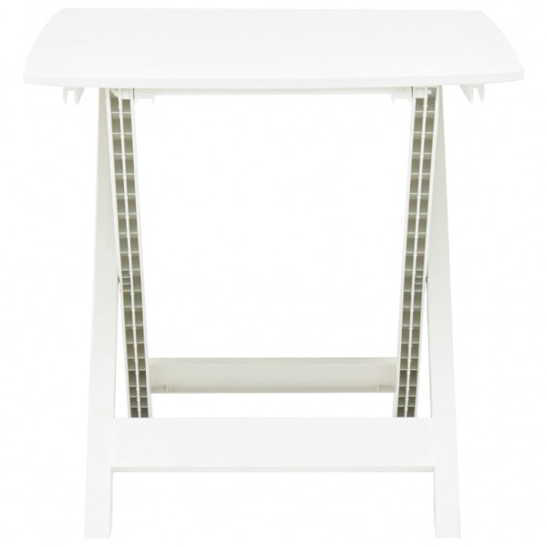 Mesa de jardim dobrável 79x72x70 cm plástico branco M 2