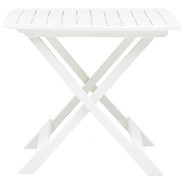 Mesa de jardim dobrável 79x72x70 cm plástico branco M 3
