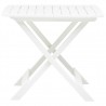 Mesa de jardim dobrável 79x72x70 cm plástico branco 3