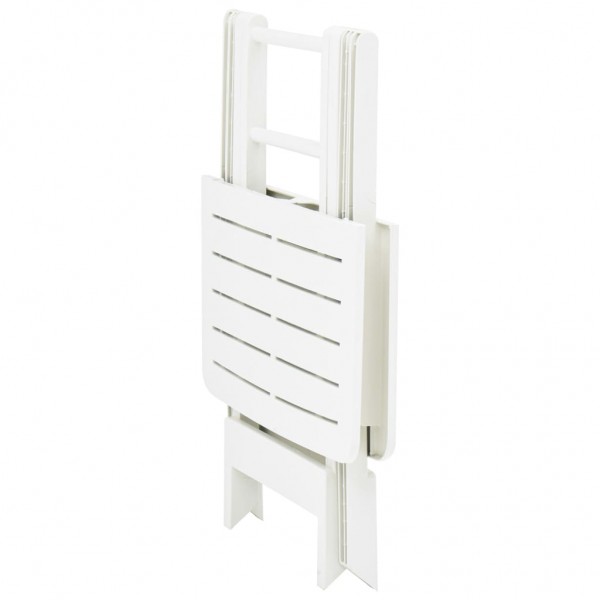 Mesa de jardín plegable de plástico blanco 79x72x70 cm M 4