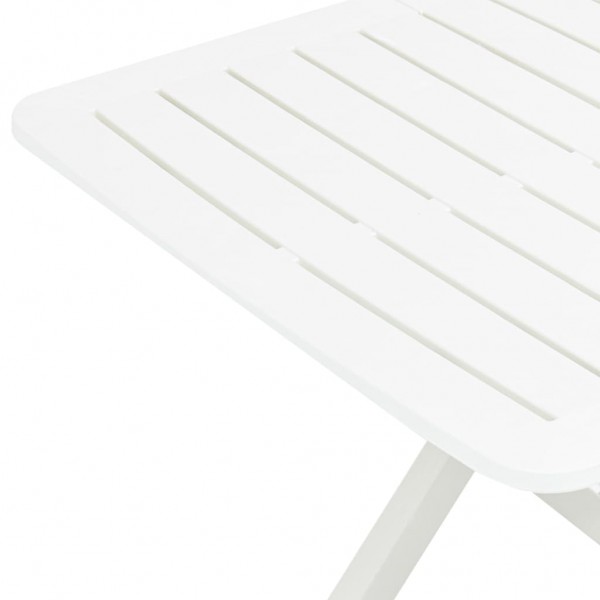 Mesa de jardín plegable de plástico blanco 79x72x70 cm M 5