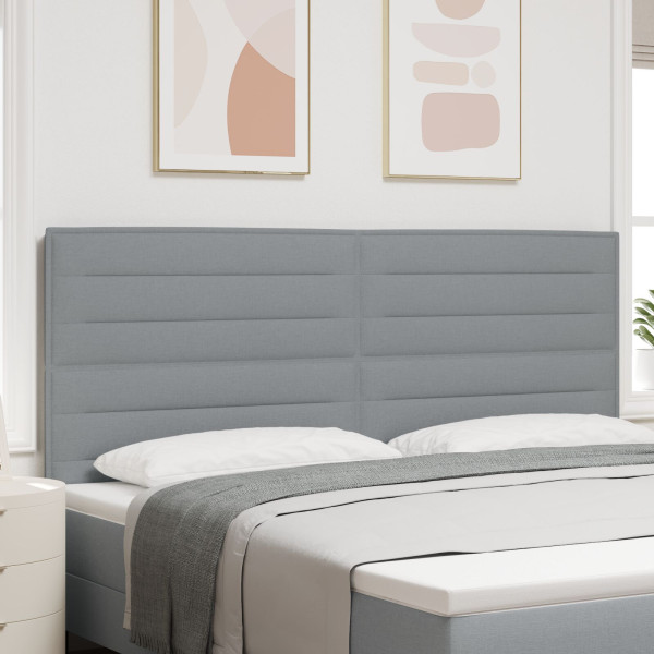 Cabecero  Diseño de Líneas Gris Claro 200 cm Tela D