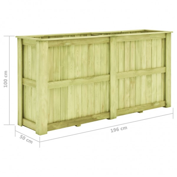 Arriate de madera de pino impregnada 196x50x100 cm M 5